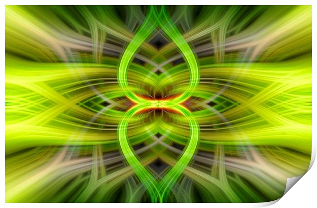 Green Neon Abstract  Print by Jonathan Thirkell