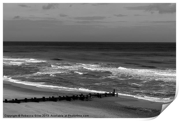 Cromer Beach Print by Rebecca Giles