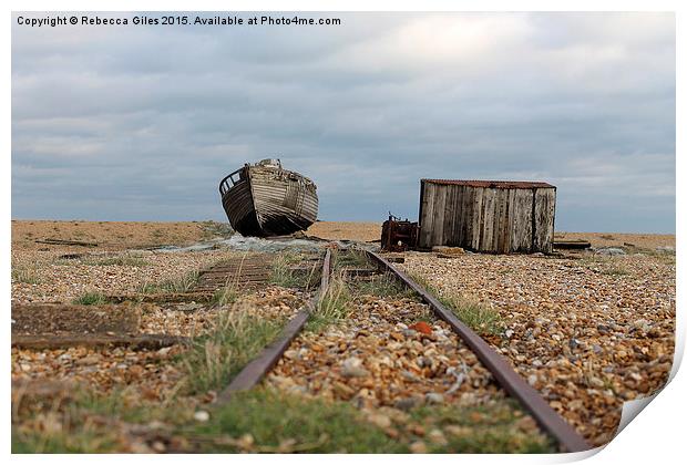  Old Boat at Dungeness  Print by Rebecca Giles
