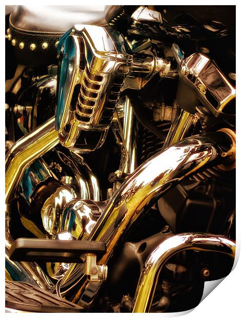 Motorcycle Engine and Chrome Print by Jay Lethbridge