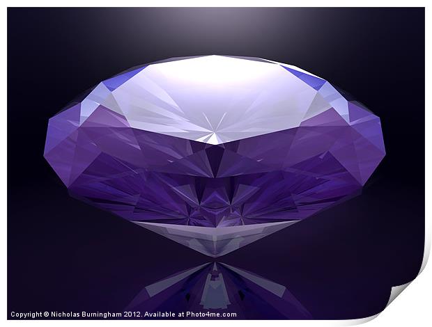 3D rendered diamond Print by Nicholas Burningham