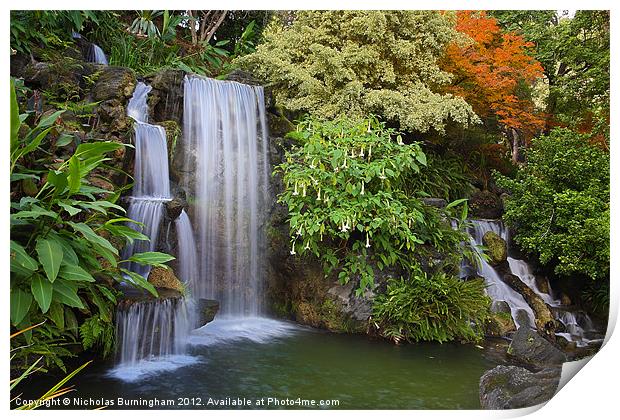 Autumn Waterfall Print by Nicholas Burningham