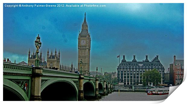 London Big Ben Print by Anthony Palmer-Greene