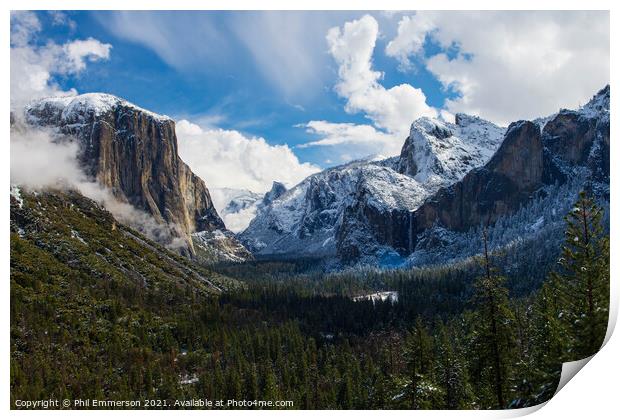Valley View, Yosemite Print by Phil Emmerson