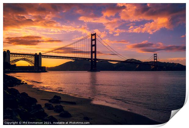 Californian Sunset Print by Phil Emmerson