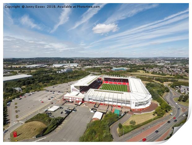 Aerial View of the BET365 Stadium, Stoke on Trent Print by Jonny Essex