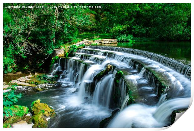 Long exposure of a waterfall, Peak District No7 Print by Jonny Essex