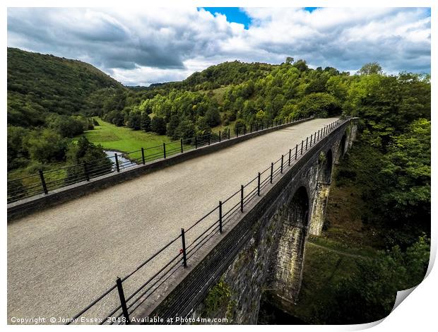 Aerial view of Headstone viaduct, Bakewell No6 Print by Jonny Essex
