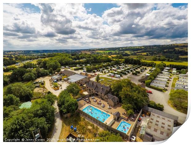 Aerial view of Callow Top Holiday park, Derbyshire Print by Jonny Essex