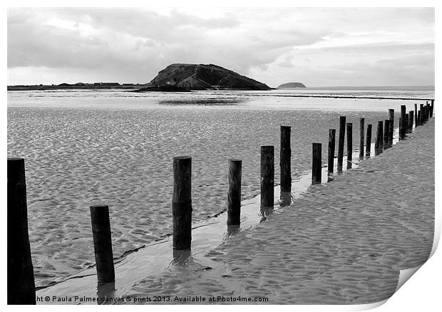 A view to Brean Down Print by Paula Palmer canvas