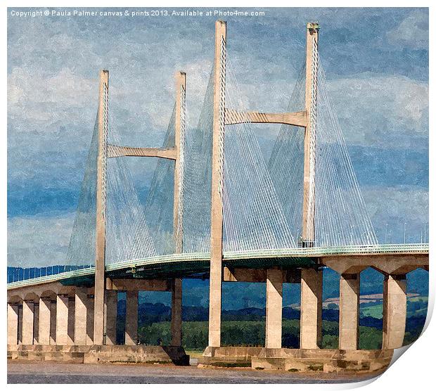 Second Severn Bridge Crossing Print by Paula Palmer canvas