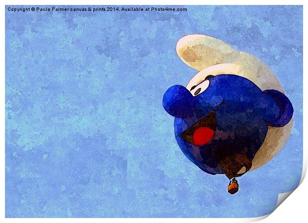  Smurf hot air balloon Print by Paula Palmer canvas