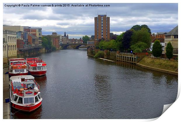  York and the river Ouse Print by Paula Palmer canvas