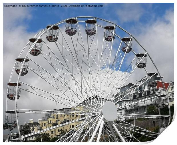 Torquay big wheel Print by Paula Palmer canvas