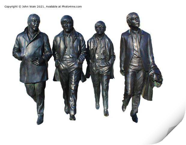 Pier head Beatles Statues (Digital Art) Print by John Wain