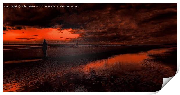Another place at sunset (Digital Art) Print by John Wain
