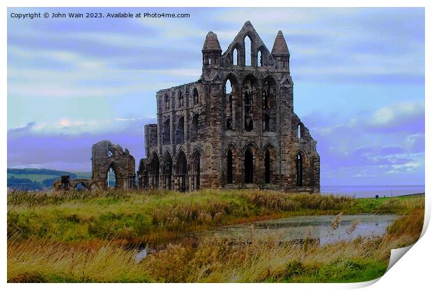 Whitby Abbey Print by John Wain