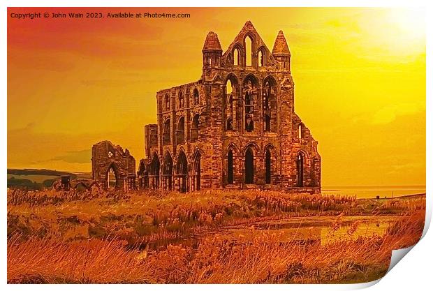 Whitby Abbey Print by John Wain