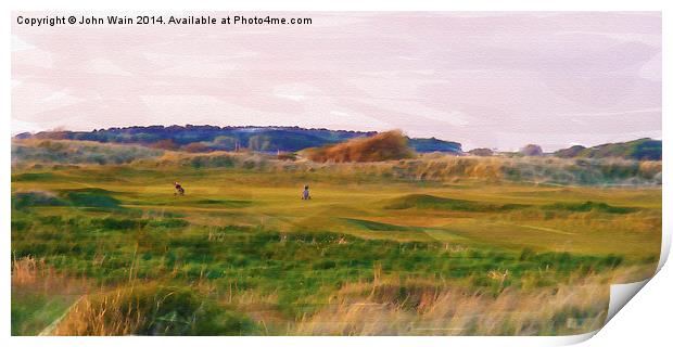 West Lancs Golf Club Original Digital Water Colour Print by John Wain
