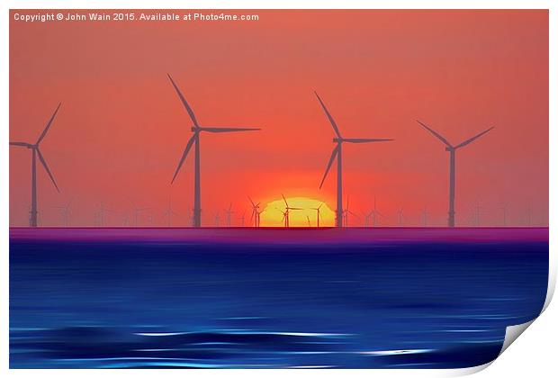 Windmills to the Sun  Print by John Wain