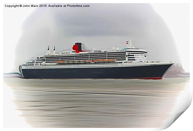 Queen Mary 2 Print by John Wain