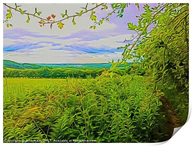 Parbold Hill (Digital Art) Print by John Wain