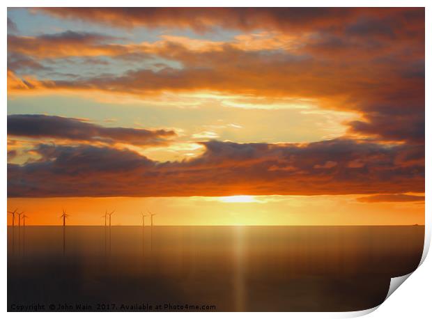 Irish Sea - Heavy Skys (Digital Art) Print by John Wain