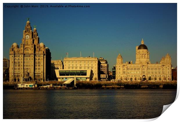 Liverpool Waterfront Skyline Print by John Wain