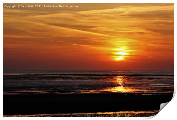 Liverpool Bay Sunset Print by John Wain