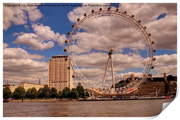  The London Eye Print by jim scotland fine art