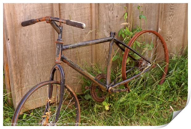 Old Rusty Bike Print by John Mitchell