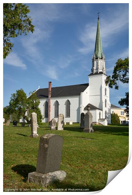 Tiinity Church in Kingston New Brunswick Print by John Mitchell