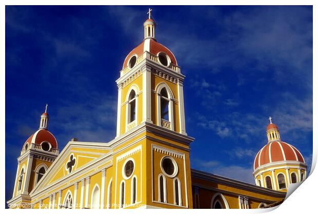 Cathedral in Granada Nicaragua Print by John Mitchell