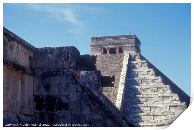 Cuchen Itza Mayan ruins Mexico Print by John Mitchell