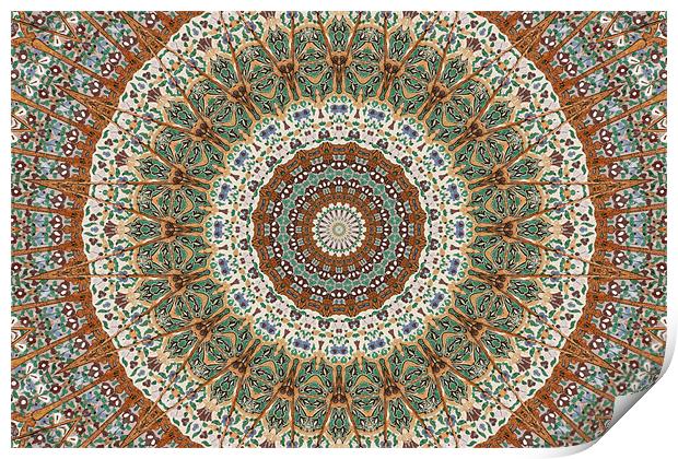 Painted ceiling rose 2 Print by Ruth Hallam
