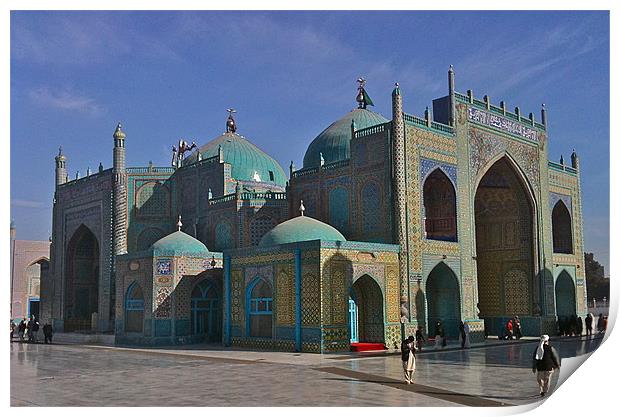 Blue Mosque, Mazar i Sharif Print by Paul Hutchings 