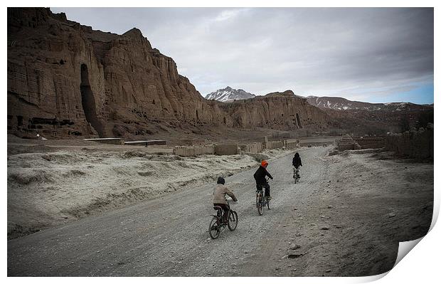 Bamyan Buddhas Print by Paul Hutchings 