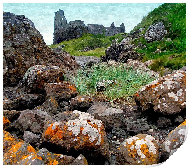  dunure castle with rocks! Print by dale rys (LP)