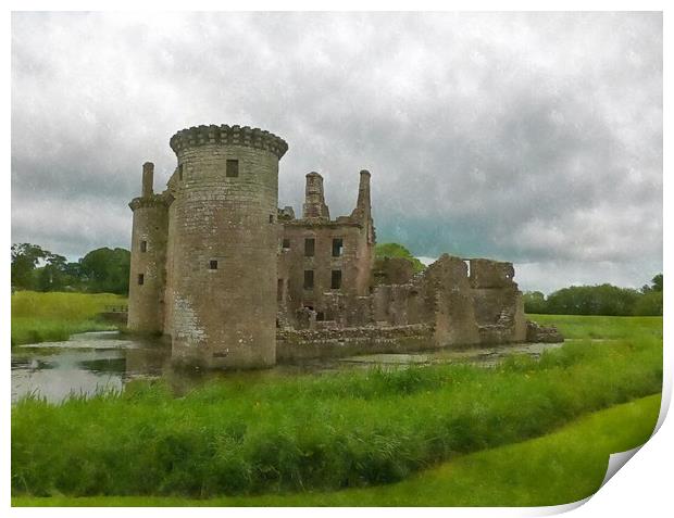 CAERLAVEROCK CASTLE Print by dale rys (LP)