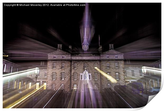 Zoom burst, Robert Gordons College Aberdeen Print by Michael Moverley