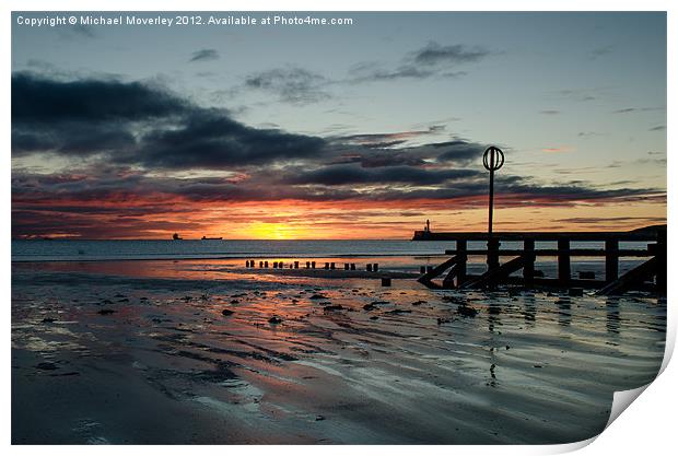Sunrise at Aberdeen Beach Print by Michael Moverley