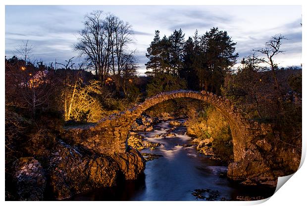 Carrbridge at Night Print by Michael Moverley