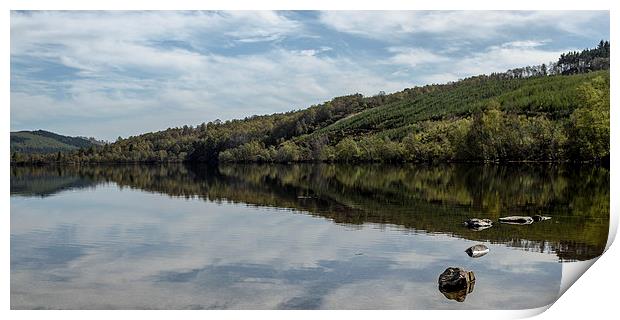 Reflections on Loch Achilty Print by Michael Moverley