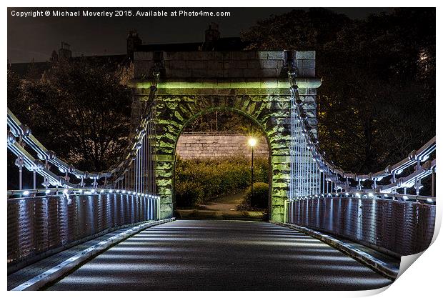  Wellington Bridge, Aberdeen at Night Print by Michael Moverley