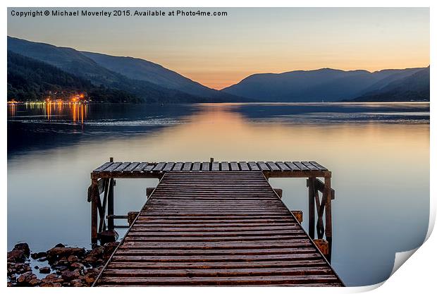 Jetty at St Fillans, Loch Earn Print by Michael Moverley