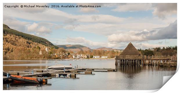 Crannog on Loch Tay, Kenmore Print by Michael Moverley