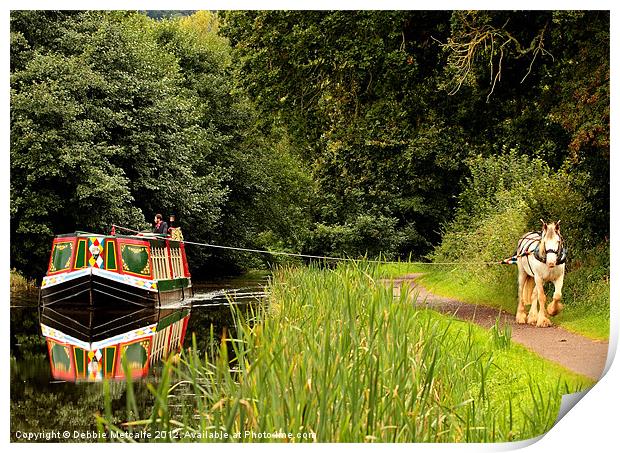 Tiverton Canal Barge Print by Debbie Metcalfe