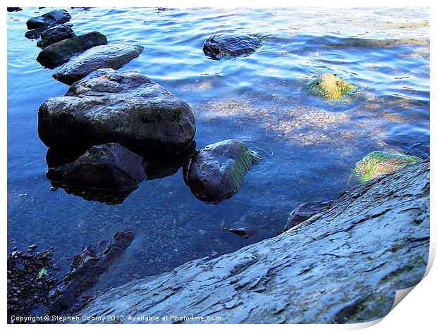 Rocks in Lake Print by Stephen Conroy