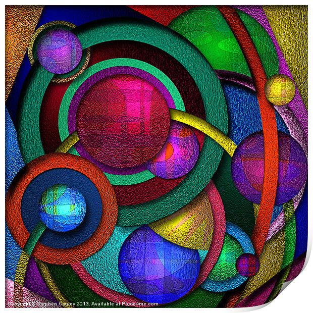 Orbiting Spheres Print by Stephen Conroy