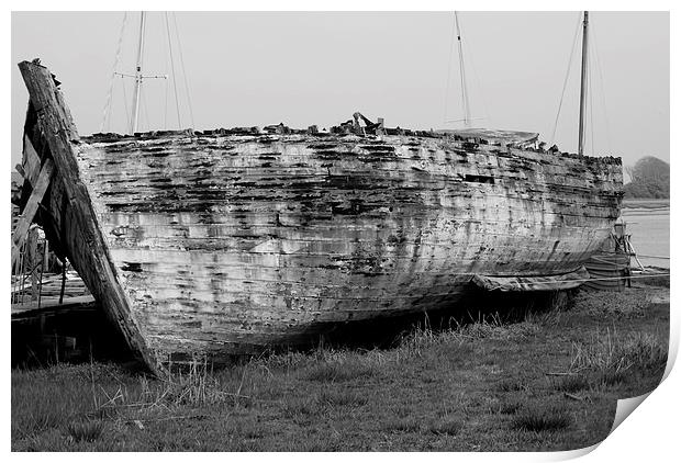 Boat in need of TLC Print by Les Hardman